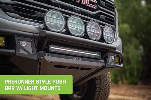 Offroad DV8 Tube Front Bumper for 2022-2025 GMC Sierra 1500 | High-Speed Desert & Rock Crawling Styles | Ultra High-Clearance Design | Prerunner Push Bar w/Light Mounts | Center Light Mount | Steel