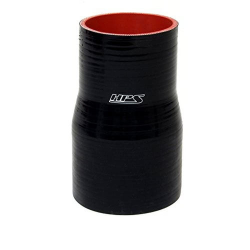 HPS High Temperature HTSR-500-550-L5-BLK 4-Ply Reinforced Silicone Reducer Coupler Hose, 30 psi Maximum Pressure, 5" Length, 5" > 5.5" ID, Black