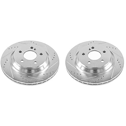 Power Stop Rear EBR1053XPR Drilled and Slotted Evolution Rotor (Pair) For Mercedes-Benz S350 2012-2013, Mercedes-Benz SL500 2003 [Model Specific]