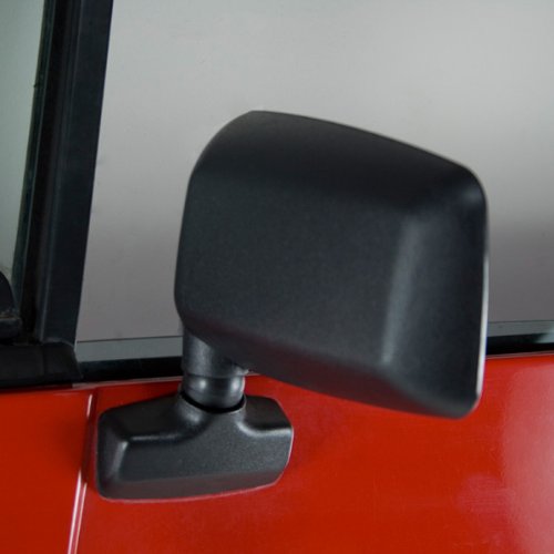 11002.17 | Omix-Ada | Left Door Mirror, Black | OE Reference: 55027207 | Fits 1987-1995 Jeep Wrangler YJ