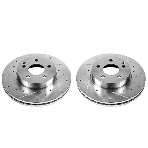 Power Stop EBR876XPR Evolution Front Drilled and Slotted Rotor (Pair) For Mercedes-Benz C250, Mercedes-Benz C300, Mercedes-Benz E250, Mercedes-Benz SLK250 [Model Specific]