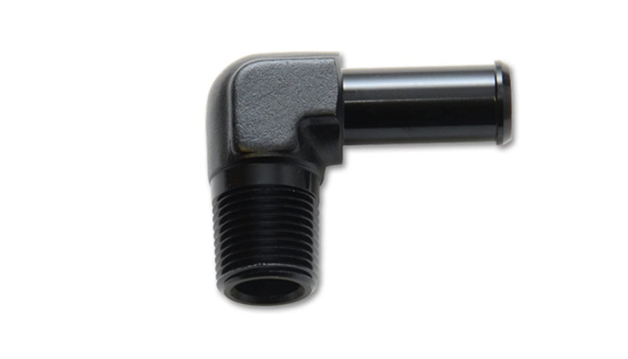 Fitting, Vibrant Power 11237, 90 degree, Male 3/8 in. NPT to 5/16 in. Hose Barb, Aluminum, Black Anodized, each