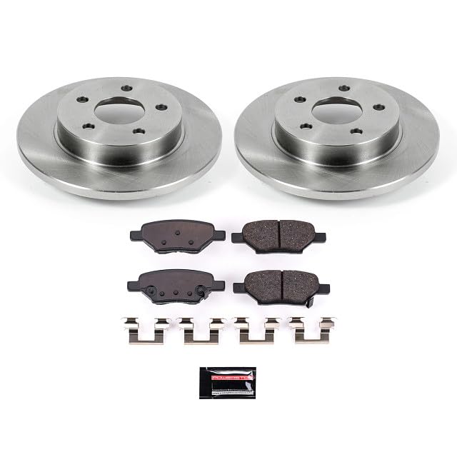 POWERSTOP Rear KOE1616 Autospecialty Replacement Brake Kit with Brake Rotors and Ceramic Brake Pads For Chevy Cobalt HHR Malibu | Pontiac G5 G6 | Saturn Aura Ion [Application Specific]