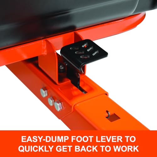 Tow Behind Agri-Fab 45-0573 700 lbs Poly Dump/Swivel Cart; Lawn & Garden Trailer for Lawn Mowers, 16" Pneumatics Tires, Easy to Use Foot Dumping Mechanism
