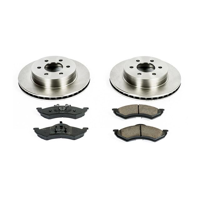 POWERSTOP Autospecialty KOE2139 Front Replacement Brake Kit-OE Brake Rotors & Ceramic Brake Pads For Dodge Dakota 2000-2002, Dodge Durango 2000-2002 [Model Specific]