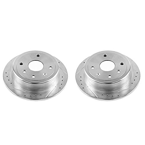 Power Stop Rear JBR1510XPR Drilled and Slotted Rotor Pair For Chevrolet Optra 2005-2007, Suzuki Forenza 2004-2008, Suzuki Reno 2005-2008 [Model Specific]