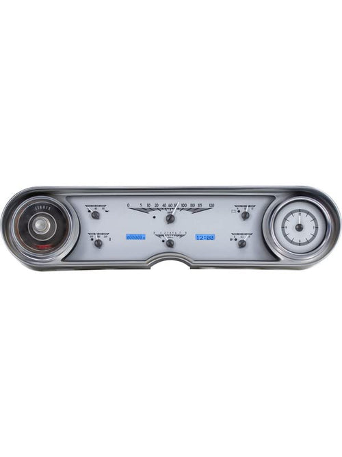 Dakota Digital VHX-65C-CAD-S-B Gauge Instrument System Compatible with 1965-66 Cadillac Car Silver Alloy Blue Backlighting