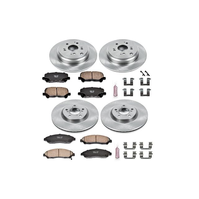 POWERSTOP Autospecialty KOE6084 Front and Rear Replacement Brake Kit-OE Brake Rotors & Ceramic Brake Pads For 2012 2013 2014 2015 Honda Pilot