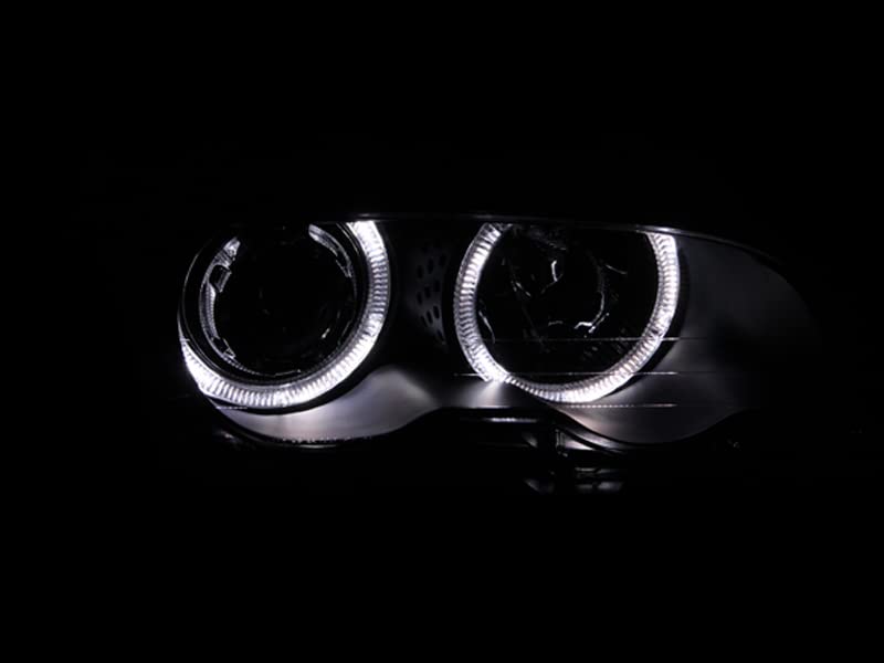 121015 ANZO USA Headlight Set Projector w/LED Halo-Black