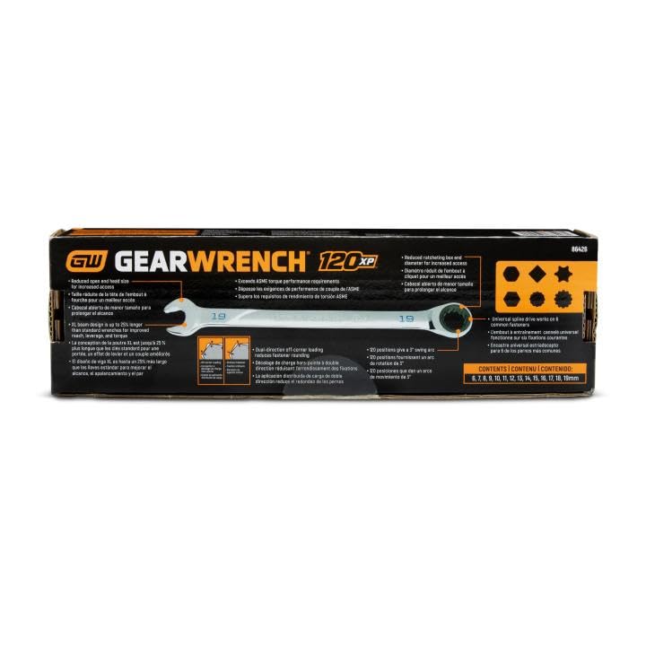 XL Ratcheting Combination SAE Wrench Set GEARWRENCH Universal - 86426