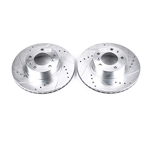 Power Stop Front EBR288XPR Drilled & Slotted Rotor Pair For BMW 525i 1989-1995, BMW 525iT 1993, BMW 530i 1994-1995, BMW 535i 1989-1993 [Model Specific]