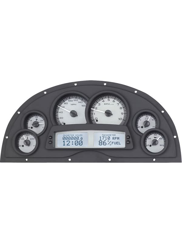 Dakota Digital VHX-1200-S-W Analog Gauges Marquez Design Dash 67 68 69 Camaro Silver Alloy White