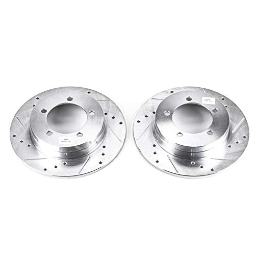 Power Stop Rear JBR519XPR Evolution Drilled & Slotted Rotor Pair For Eagle Talon 1990-1994, Mitsubishi Eclipse 1990-1994, Plymouth Laser 1990-1994 [Model Specific]