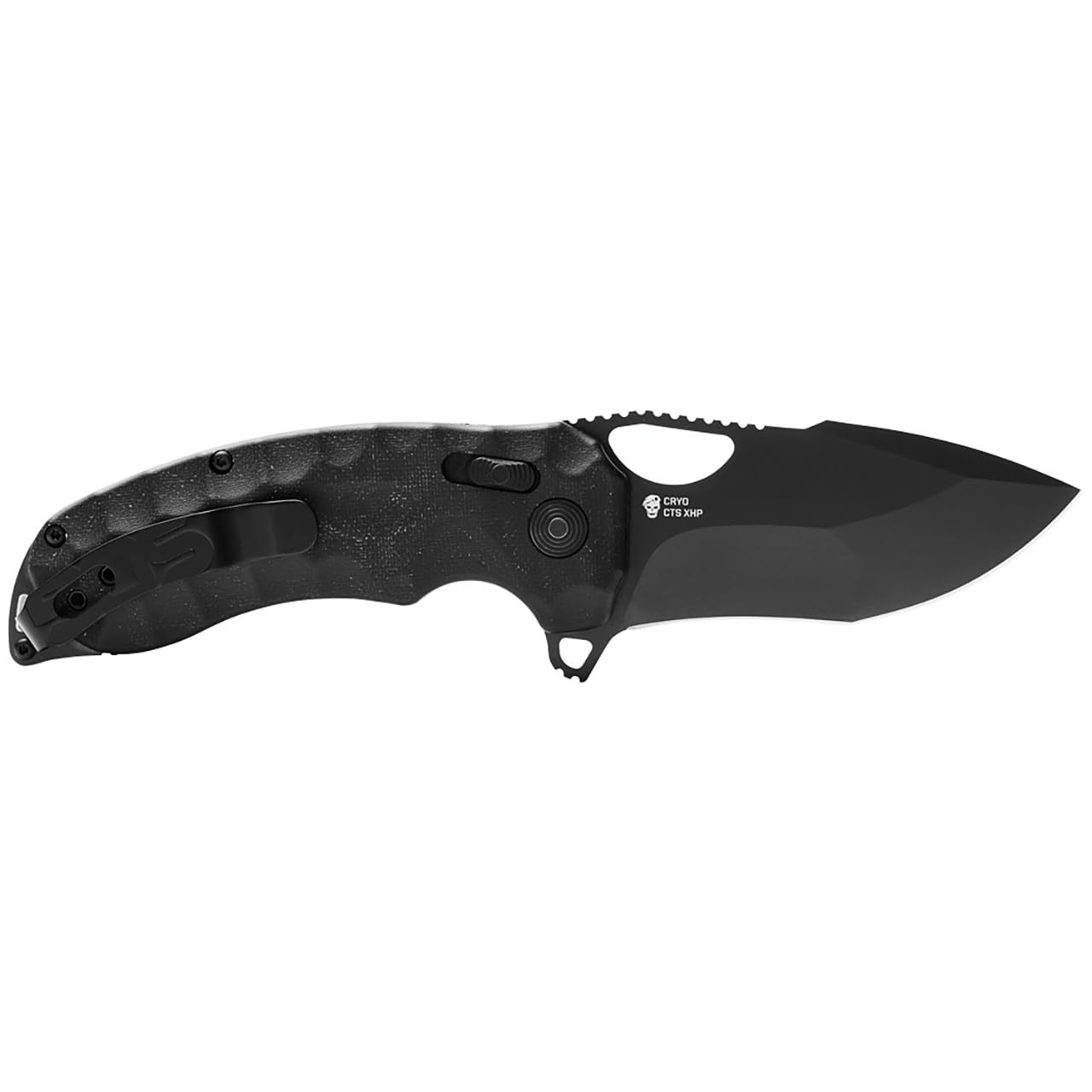 SOG Quick-Opening Kiku Ambidextrous Pocket Folding Knife with Linen Micarta Handle | CTS XHP Steel, XR Lock, Blackout