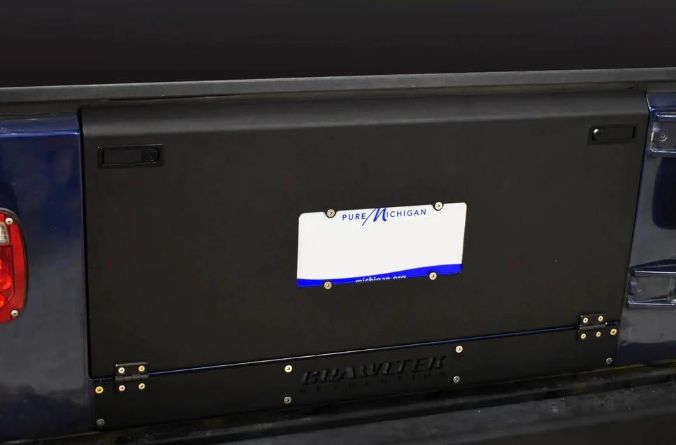 CrawlTek Drop Down Tailgate w/Molle Rack Compatible with 1987-2006 Jeep Wrangler YJ/TJ