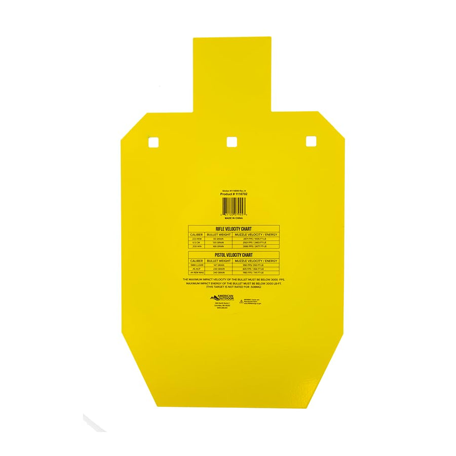 Caldwell AR500 Steel Targets High Caliber 66% IPSC 3/8 Inch Thickness, Rifle Rated for Precision Shooting and Target Practice with Hanging Options (Sold Separately)