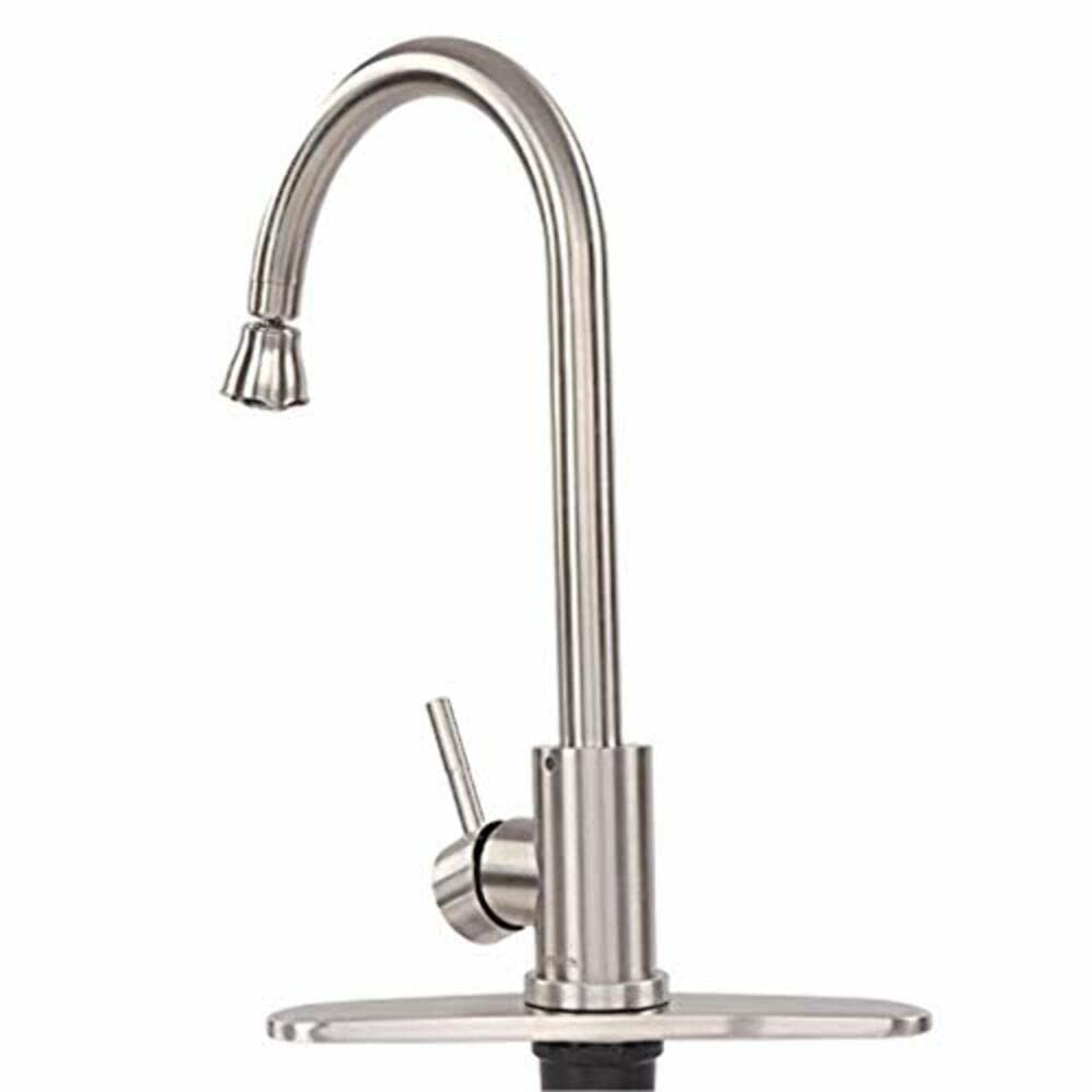 RV Kitchen Faucet with Sprayer Empire Faucets - Brushed Nickel Gooseneck Kitchen Faucet with Attached Sprayer Spout