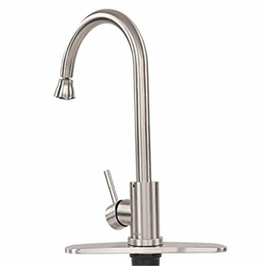 RV Kitchen Faucet with Sprayer Empire Faucets - Brushed Nickel Gooseneck Kitchen Faucet with Attached Sprayer Spout