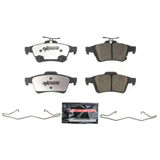 Power Stop Z26 Street Warrior Z26-1564A Rear Carbon Fiber Ceramic Brake Pads with Hardware For Ford Focus 2016-2018 [Model Specific]