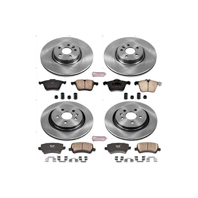 Power Stop Autospecialty KOE5617 Front and Rear Replacement Brake Kit-OE Brake Rotors & Ceramic Brake Pads For Volvo S60 2011-2014, Volvo S80 2007-2014 [Model Specific]