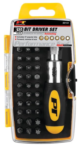38-Piece Performance Tool Ratcheting Driver Set With Clear View Storage Case