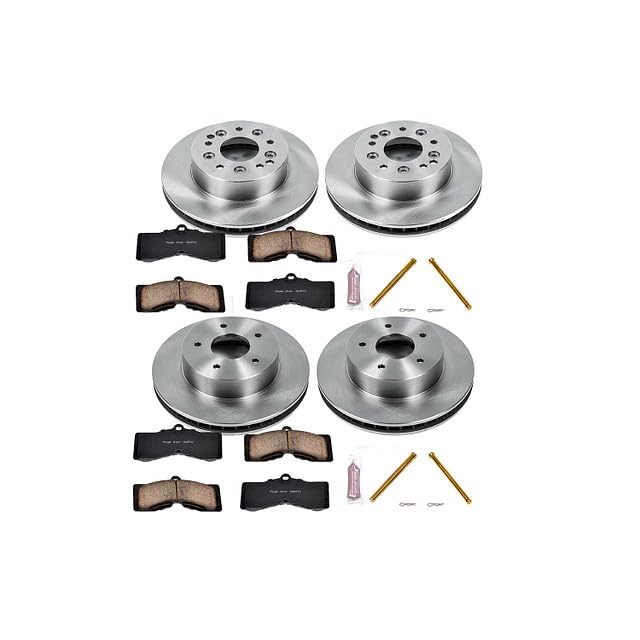 Power Stop Autospecialty KOE2597 Front and Rear Replacement Brake Kit-OE Brake Rotors & Ceramic Brake Pads For Chevrolet Corvette 1963-1982 [Model Specific]