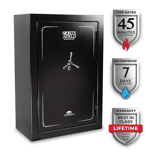 40-Gun Biometric Fire and Waterproof Gun Safe, Preserve Black