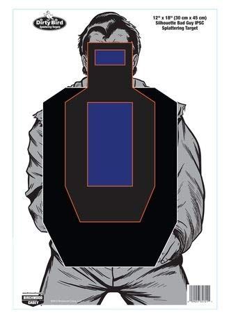 Birchwood Casey Bad Guy Dirty Bird IPSC Target 12x18 Inch 100 Per 35721