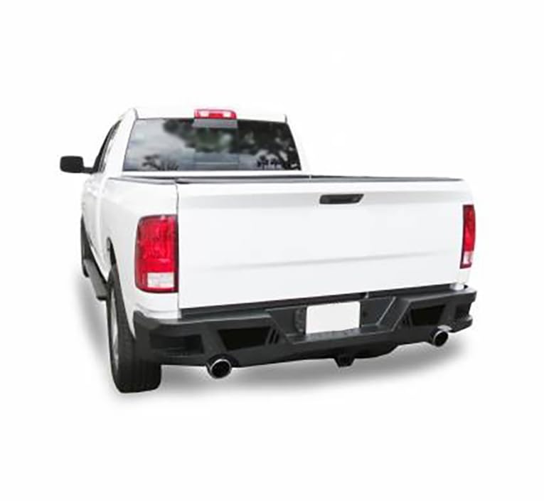 Heavy Duty Black Horse Armour Rear Bumper Black Compatible with 09-10 Dodge Ram 1500|11-18 Ram 1500|19-24 Ram 1500 Classic|2010 Dodge Ram 2500|11-24 Ram 2500|10 Dodge Ram 3500|11-24 Ram 3500-ARB-RA20