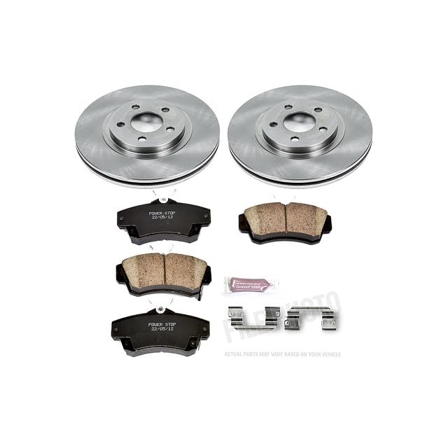 POWERSTOP Autospecialty KOE1704 Front Replacement Brake Kit-OE Brake Rotors & Ceramic Brake Pads For Chrysler PT Cruiser 2001-2010 [Model Specific]
