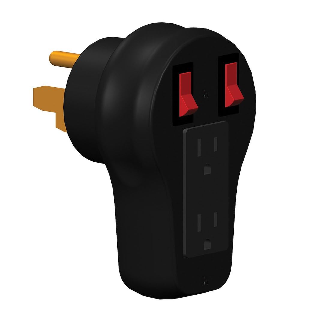 Progressive Industries RV Circuit Breaker Adapter CBA-5015, Black, 50A to 15A