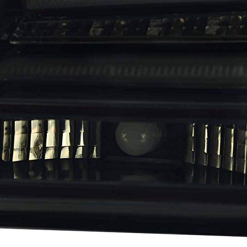 Glossy Black Smoke LED Bar Tail Lights SPEC-D TUNING Compatible with 2008-2010 BMW E60 5-Series 4 Door, Left + Right Pair Assembly