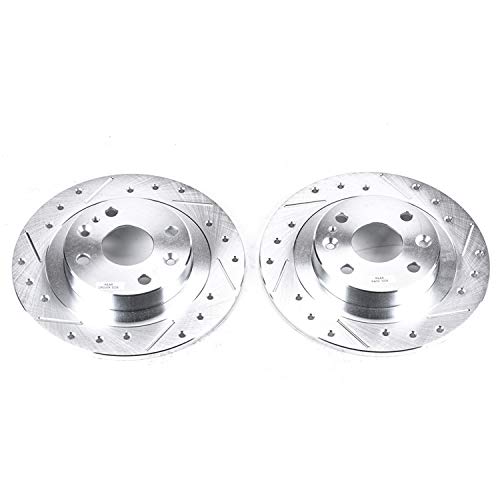 Power Stop Rear JBR570XPR Evolution Drilled & Slotted Rotor Pair For Ford Escort, Mazda MX-3, Mazda Miata, Mazda Miata, Mazda Protege, Mercury Tracer [Model Specific]