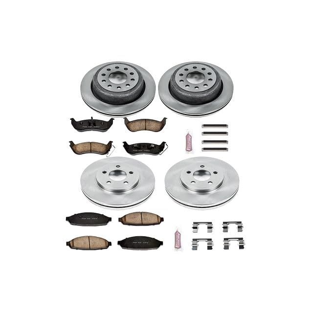 POWERSTOP Autospecialty KOE4486 Front and Rear Replacement Brake Kit-OE Brake Rotors & Ceramic Brake Pads For Lincoln Town Car 2003-2011 [Model Specific]