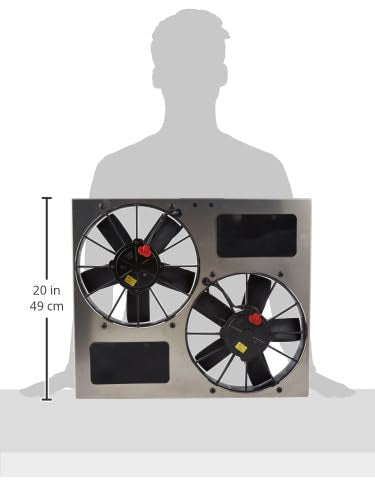 High Output Derale Performance 16830 Gray/Black Dual Radiator Fan