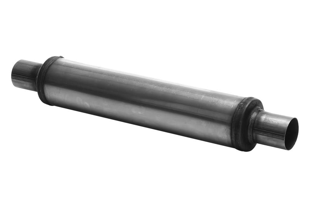 Cherry Bomb Salute Muffler - SA0425 Reversible Round Body - D4" X L18" 24" OAL 2-1/4" C/C Muffler - Cherry Bomb Salute