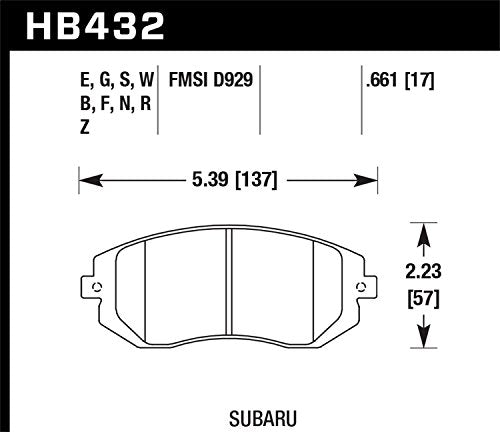 Hawk Performance Blue 9012 HB432E.661 Motorsport Brake Pads