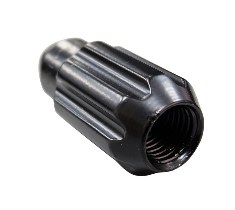 NRG Innovations M12 x 1.5 Steel Lug Nut Set NRG-LN-LS500BK-21 Bullet Shape, Anodized Finish 21 Pc Black with Lock Key