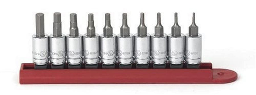 10 Pc. GEARWRENCH 1/4" Drive Hex Bit Socket Set, SAE - 80323