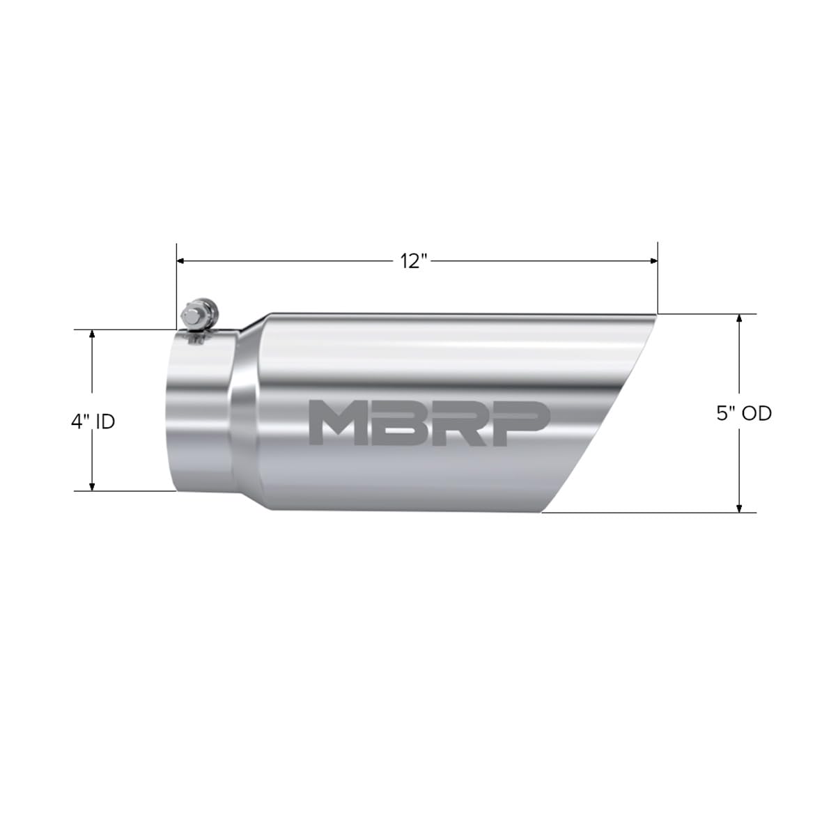 5" O.D. MBRP Dual Wall Angled Exhaust Tip (T304)