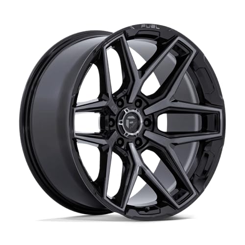 FLUX FUEL OFF-ROAD 22X12 6X135 4.77-44mm GLOSS BLACK BRUSHED FACE WITH GRAY TINT - FC854BT22126344N