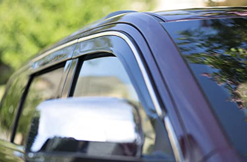 Low Profile Auto Ventshade [AVS] Rain Guards for 2009 - 2015 Nissan Maxima | Window Vent Visors, 4 pcs. - Smoke w/Chrome Trim | 794011