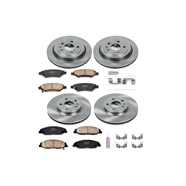 Power Stop Autospecialty KOE4135 Front and Rear Replacement Brake Kit-OE Brake Rotors & Ceramic Brake Pads For Cadillac CTS 2008-2014 [Model Specific]