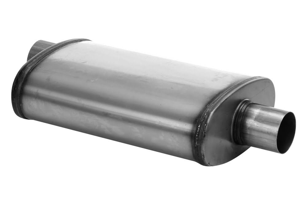 SA1226 Muffler - Cherry Bomb Reversible Salute Oval Body - H4" X W9" X L14" 20" OAL 2-1/2" O/C Muffler - Cherry Bomb Salute