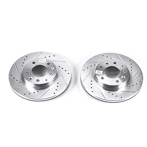 Power Stop Front JBR998XPR Drilled & Slotted Rotor Pair For Mazda 6 2003-2005 [Model Specific] Evolution