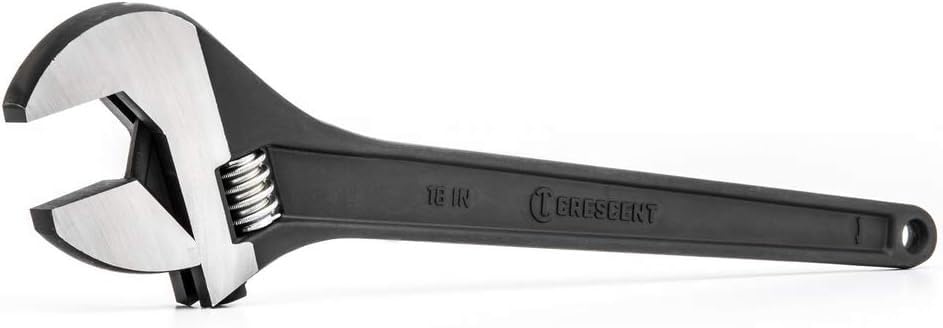Adjustable Crescent Black Oxide Tapered Handle Wrench - Boxed - Home Improvement & Garage Hand Tool - 18" - AT218BK