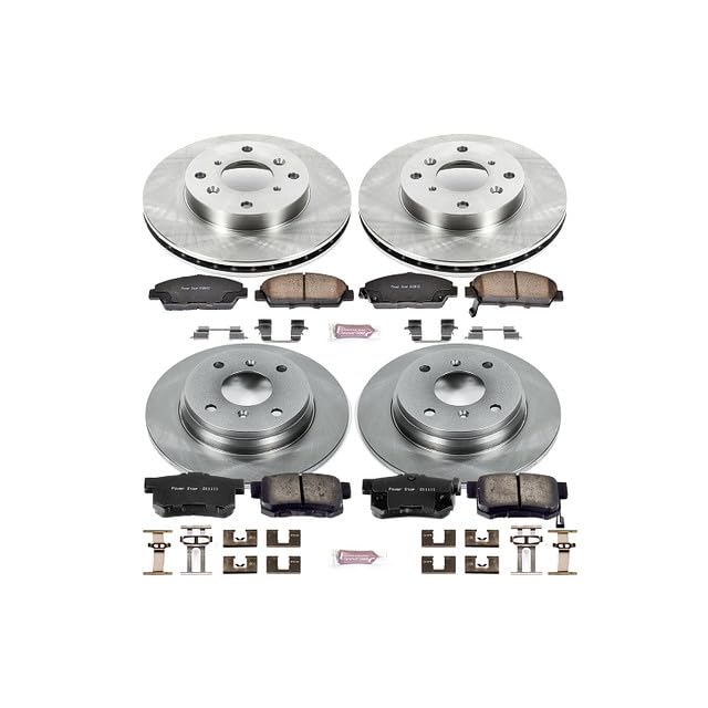 Power Stop Autospecialty KOE1034 Front and Rear Replacement Brake Kit-OE Brake Rotors & Ceramic Brake Pads For Honda Prelude 1992-1996 [Model Specific]