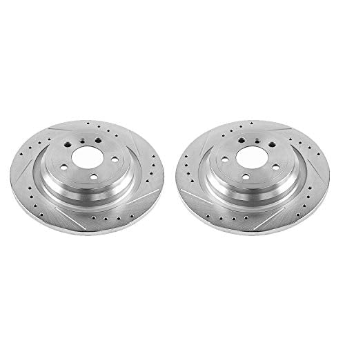 Power Stop EBR1457XPR Evolution Rear Drilled and Slotted Rotor Pair For Mercedes-Benz GLE300d, Mercedes-Benz GLE350, Mercedes-Benz GLE3, Mercedes-Benz ML, Mercedes-Benz ML350 [Model Specific]