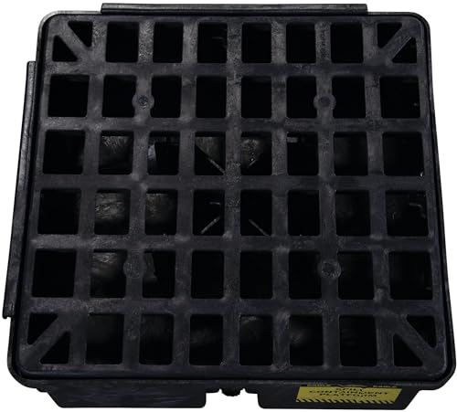 Eagle One Modular Drum Spill Platform with Drain, 26.25"x26"x6.5", 15 Gallon Sump, 2,000 lbs. Load Capacity Containment Tray, Made in USA, Black, 1633BD