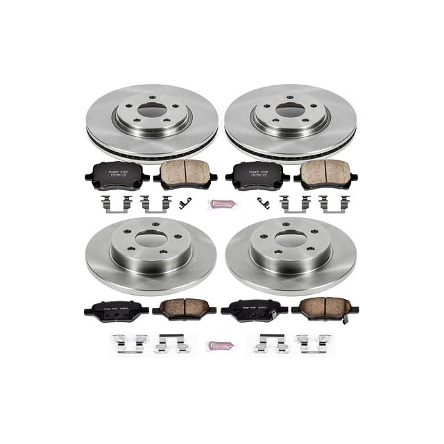 POWERSTOP Front and Rear KOE2731 Autospecialty Brake Kit OE Replacement Brake Rotors and Ceramic Brake Pads For 2009-2012 Chevy Malibu | 2008-2010 Pontaic G5 [5 Lug] | 2009 2010 Pontiac G6
